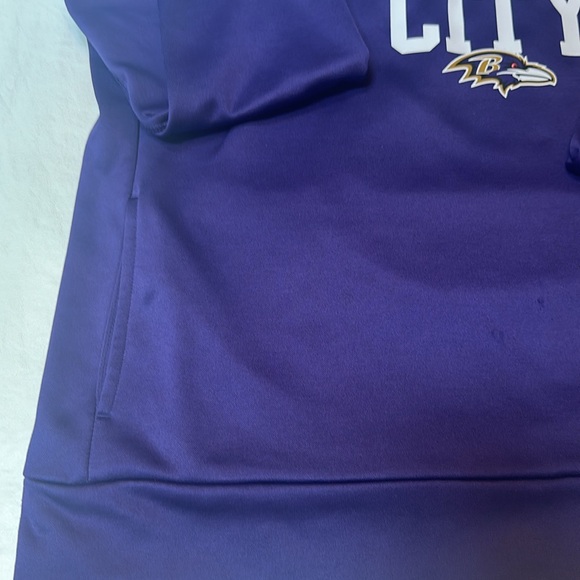 Baltimore Ravens NFL Team Apparel Nike Hooded Purple Sweatshirt, XL - Picture 7 of 11